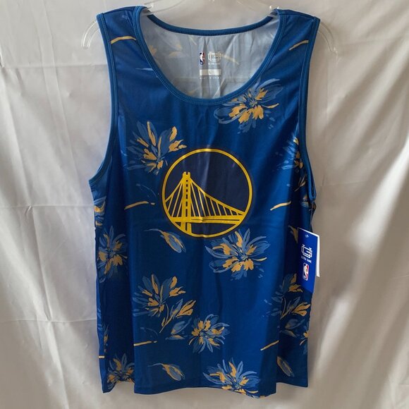 ULTRA GAME X NBA Floral Stephen Curry Jersey in Blue/Yellow Sz LARGE - Picture 1 of 5